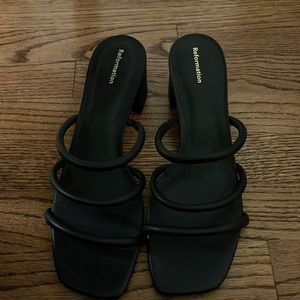Reformation black leather sandals